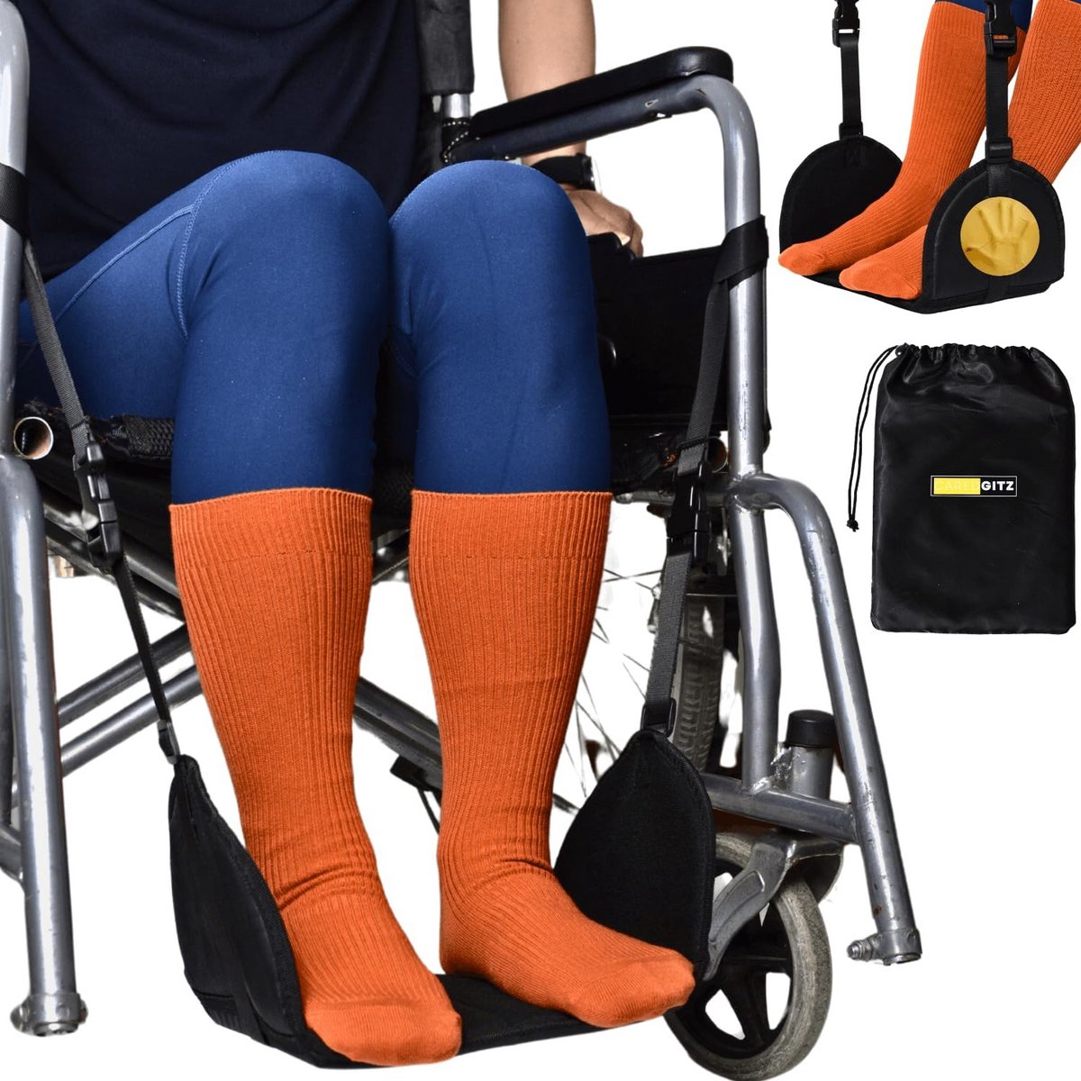 Verstelbare Voetsteun Hangmat voor Rolstoel - Comfortabele Vervanging Beensteun met Steunplank