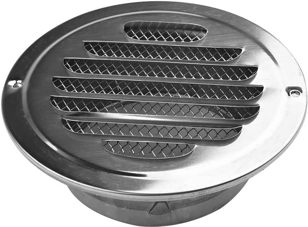 Ronde RVS Ventilatie Rooster met Insectenhor - Diverse Diameters