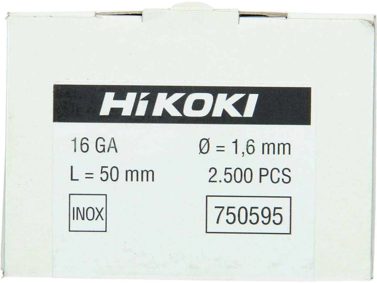 HiKOKI SPIJKERS AFWERK - BRAD 16GA 50MM INOX (2500 STUKS)
