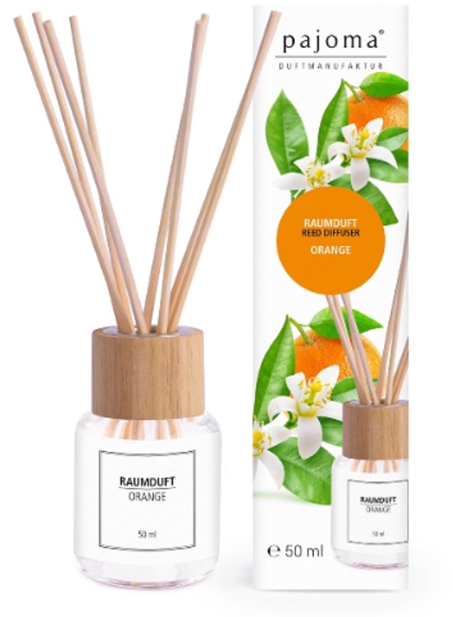 Geurstokjes - Orange - Pajoma | 1x 50ml - Sinaasappel Geur | Geurverspreider - Verfrissend