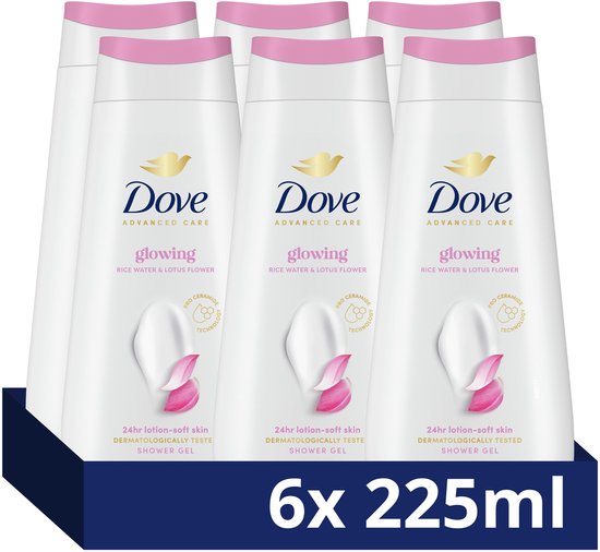 Dove - Douchegel - Advanced Care - Glowing - 6 x 225 ml - Voordeelverpakking