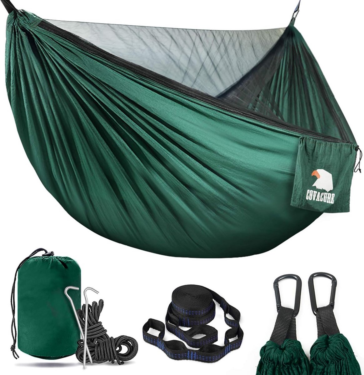 Ultralichte Hangmat met Muggennet voor Outdoor Activiteiten, 350kg Capaciteit, Ideaal voor Trekking en Camping