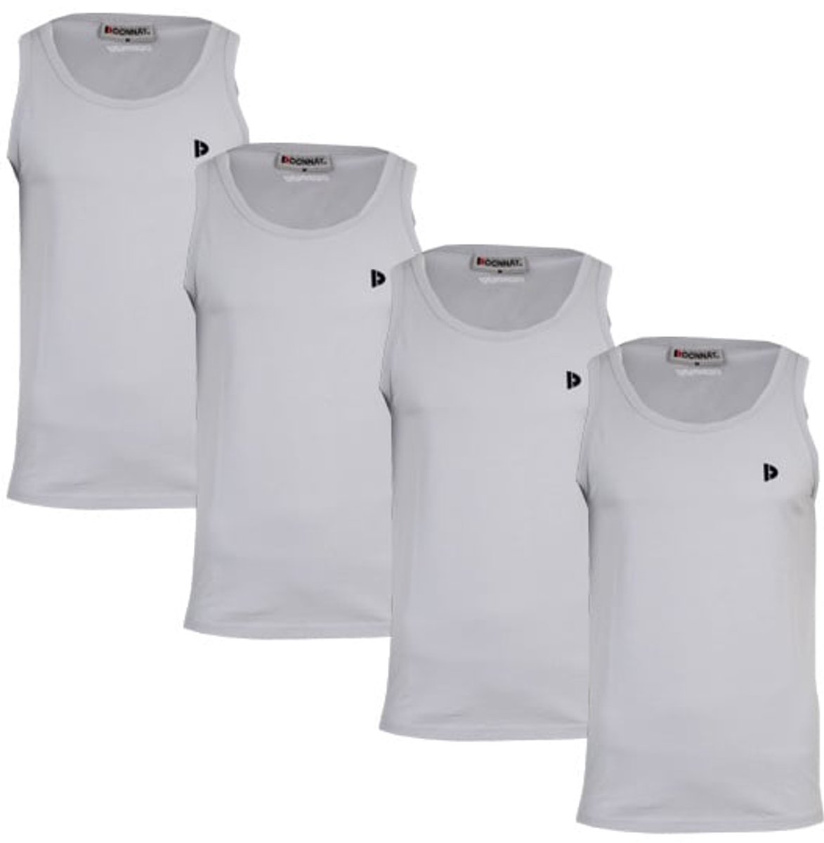 4-Pack Donnay - Muscle shirt (James) - Tanktop - Heren - Light grey (344) - maat S