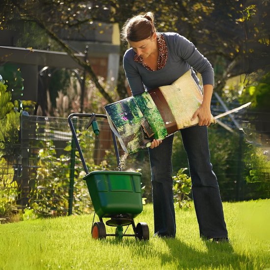 Nexvo® Strooiwagen - Meststofstrooier Met 12 Liter Vulvolume - Meststrooier Ook Voor Gazonmest, Kalk - Groen - 24cm x 14cm x 12cm van Merkloos	 — afbeelding 5