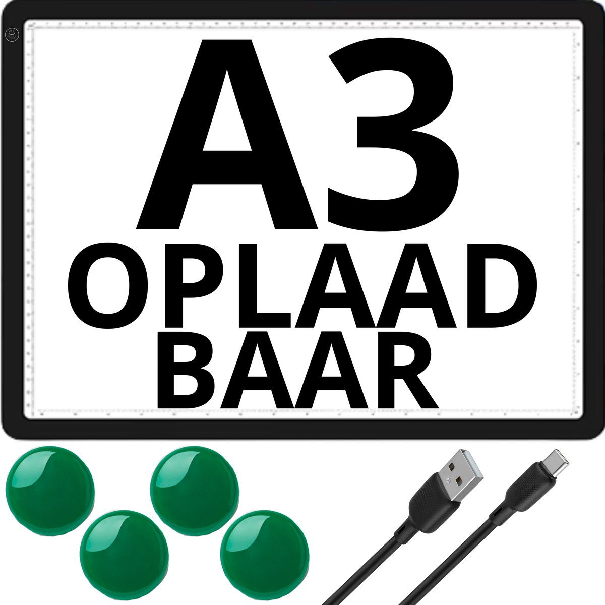 A3 Lightpad Lichtbak Diamond Painting Volwassenen | Oplaadbaar Magnetisch | All Smiles Premium Tekenbord | 2026 MODEL | Tekenen Schetsen Hobby — afbeelding 9