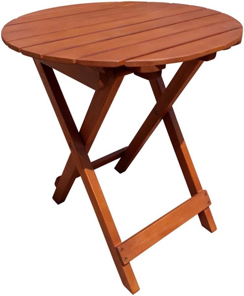 Ronde Eucalyptus Tuin tafel - Inklapbare Houten Bistro Tafel voor Balkon en Tuin 50 x 45 cm