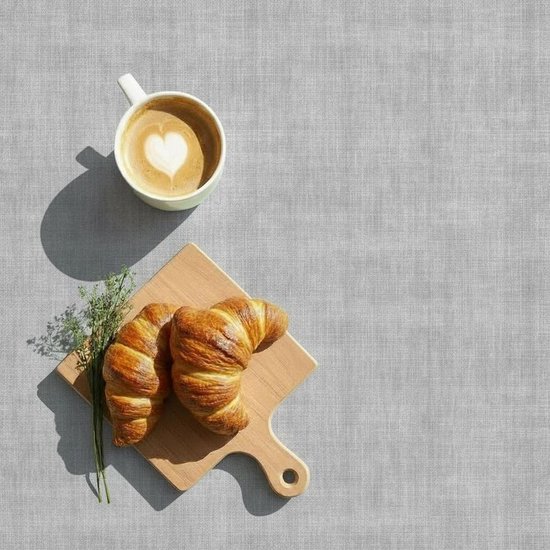 Nappe Aspect Lin Grijs 140x270cm - Nappe Lavable - Plastique