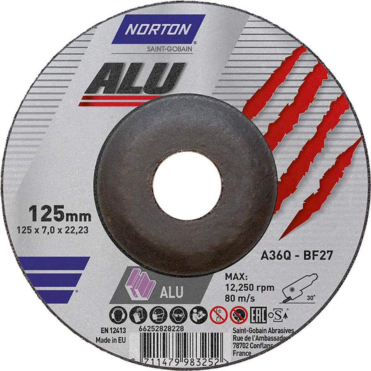Aluminium Schuurwiel Gebogen 125x7mm voor Schuurschijven