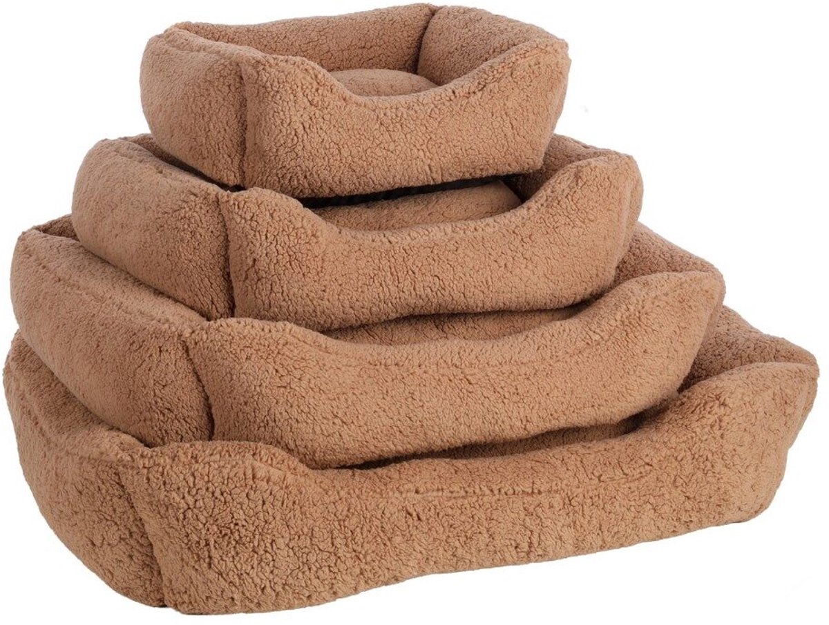 Hondenmand - Teddy - Mokka - Pluche Hondenmand - Puppy Mand - Hondenbed - Superzacht & Comfortabel - Maat S = 65 x 50 cm S