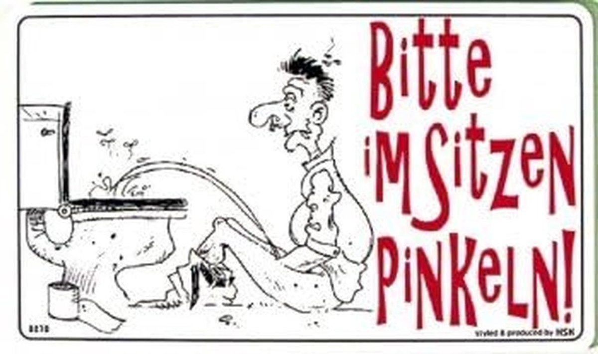 Grappig Toiletbord - Gelieve Zittend Plassen - 25x15 cm