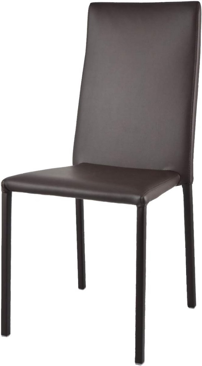 Stapelbare eetkamerstoel voor keuken en bar met stalen frame en kunstleren bekleding