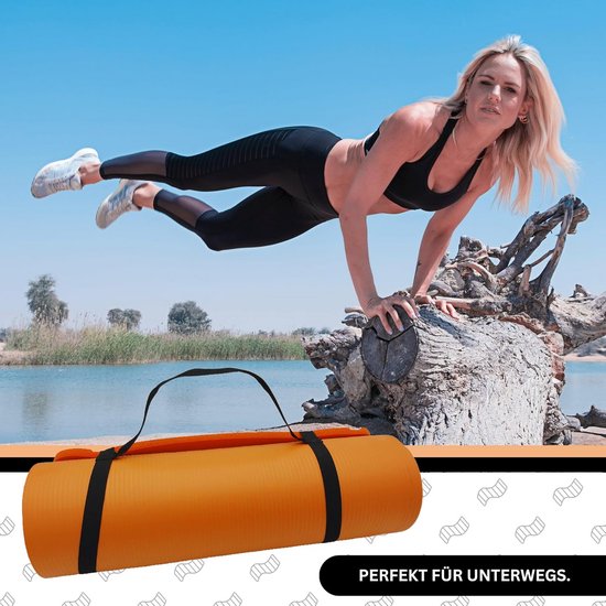 Comfortabele antislip yogamat 15 mm - Perfect voor yoga, pilates, slaapmat en camping — afbeelding 5