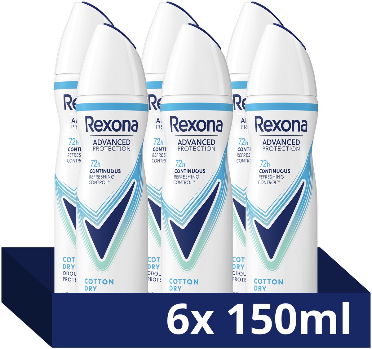 Rexona Women Advanced Protection Cotton Dry deodorant - 6 x 150 ml - voordeelverpakking