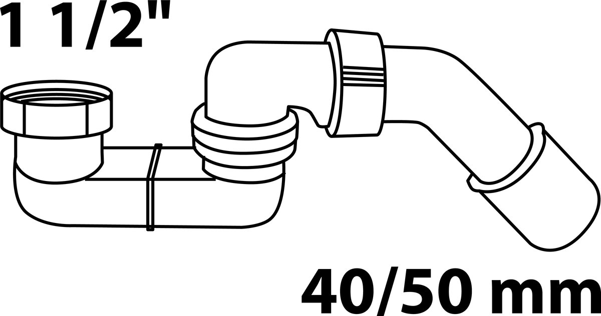 KIRCHHOFF PP sifon, 1 1/2" x 40/50 mm, voor douchebak
