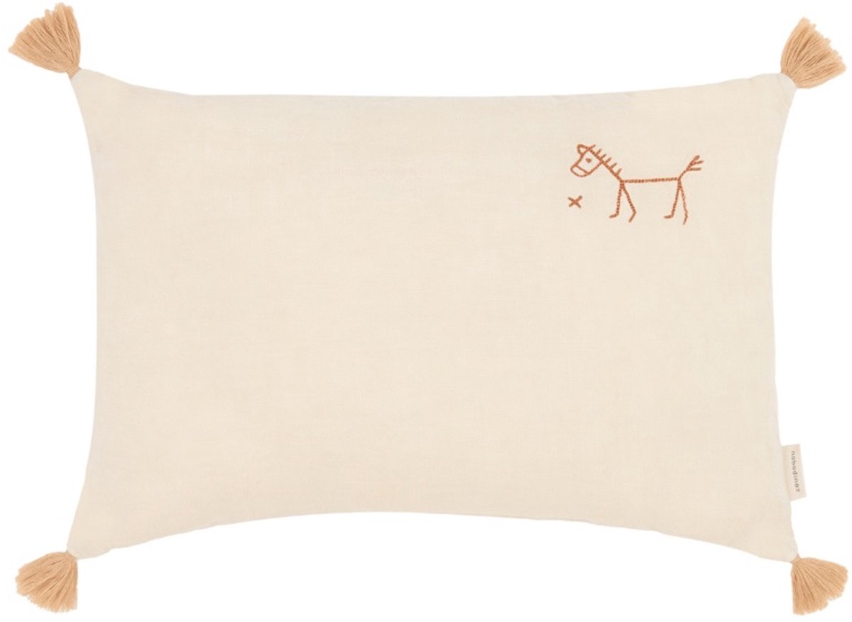 Nobodinoz rechthoekig linnen kussen - ginger