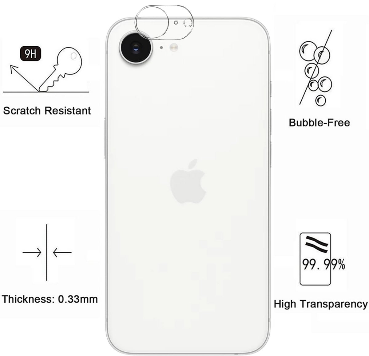 Camera Protector geschikt voor iPhone 17e - 2 stuks van glas Transparante glazen