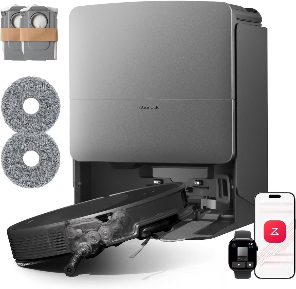 Roborock Saros 20 Set–Robotstofzuiger Met Dweilfunctie–Digitale motor 36000Pa–AdaptiLift Chassis 3.0–Autonoom StarSight systeem 2.0–100℃ Warmwatermopwas–Zelfreinigend Station & Anti-Klit Borstels–Slimme spraakassistent-Saros 10R Upgrade — afbeelding 1