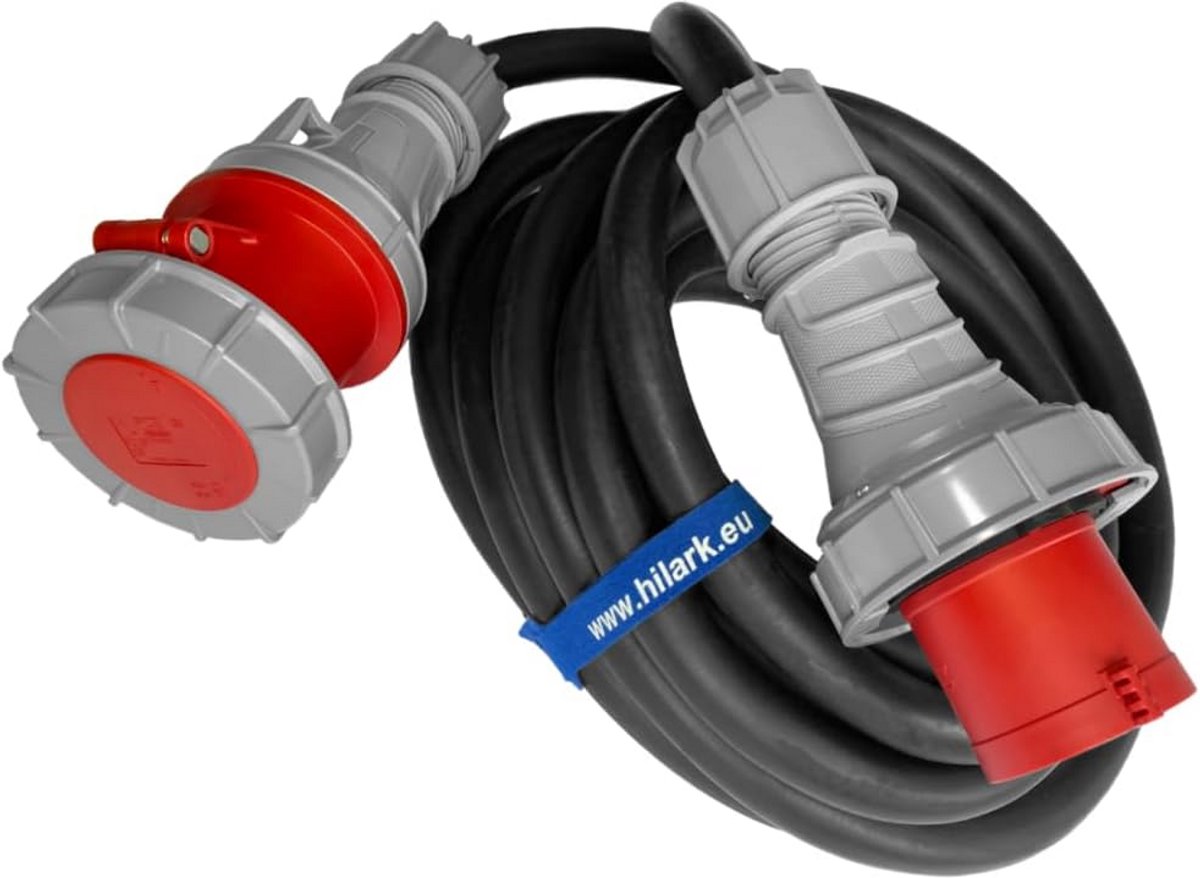 Stekkeradapter CEE 63A naar 125A 1 meter Zwart