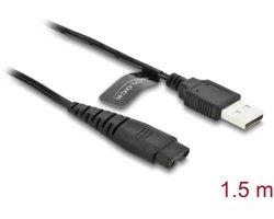 Delock USB Charging Cable 5 V for Electric Shavers compatible with Hatteker RFC-588, RFC-598, RFC-690, RFC-692, RFC-696, RSCX-7568, RSCX-9598 series - shaver charger replacement cable 1.2 m