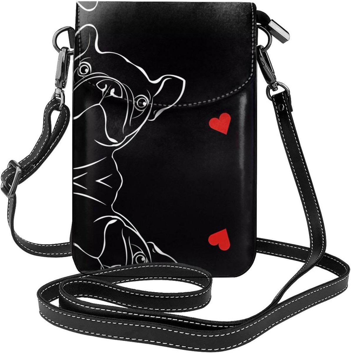 Kleine Crossbody Tas voor Mobiele Telefoon met Kaartvakken en Schouderriem
