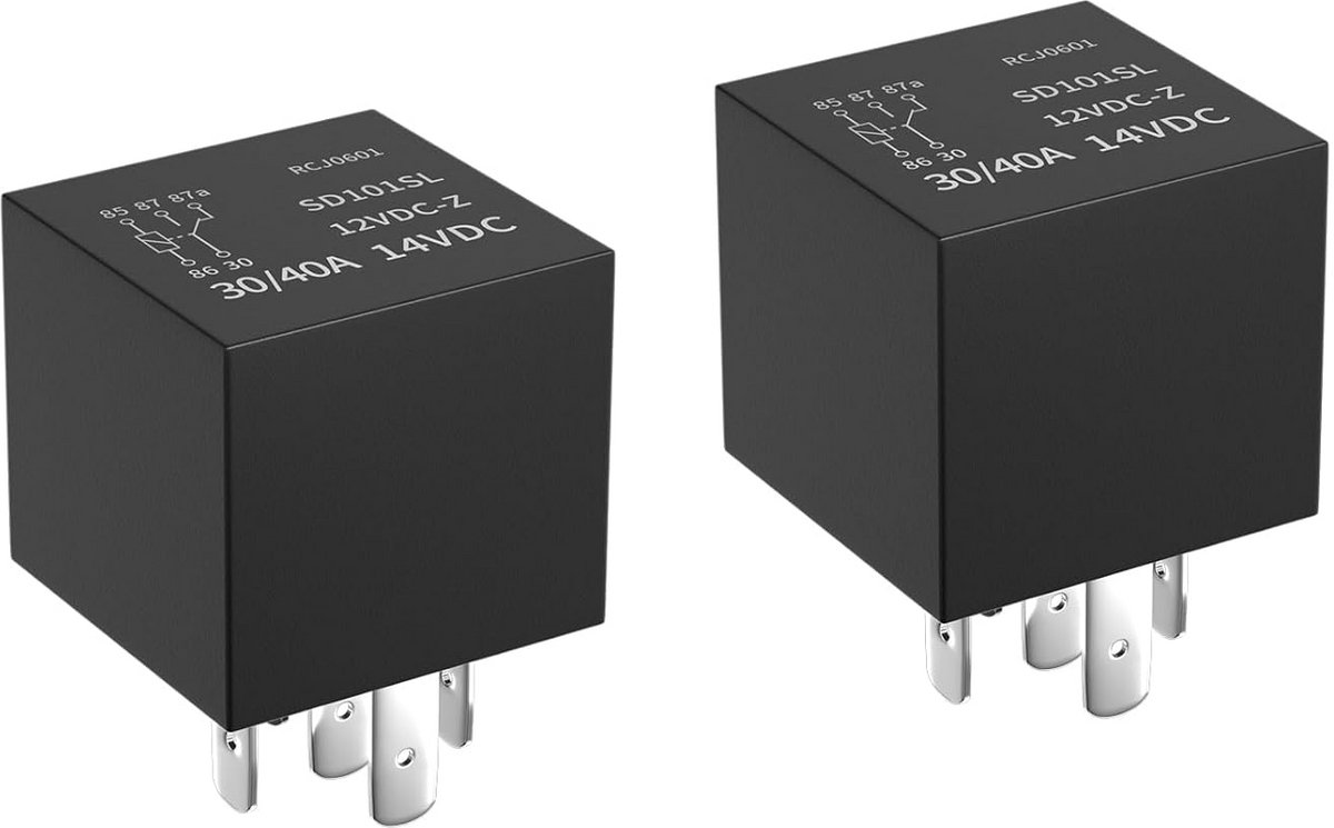 Set van 2 Universele 12V 40A 5-pins Relais voor Auto en Motor