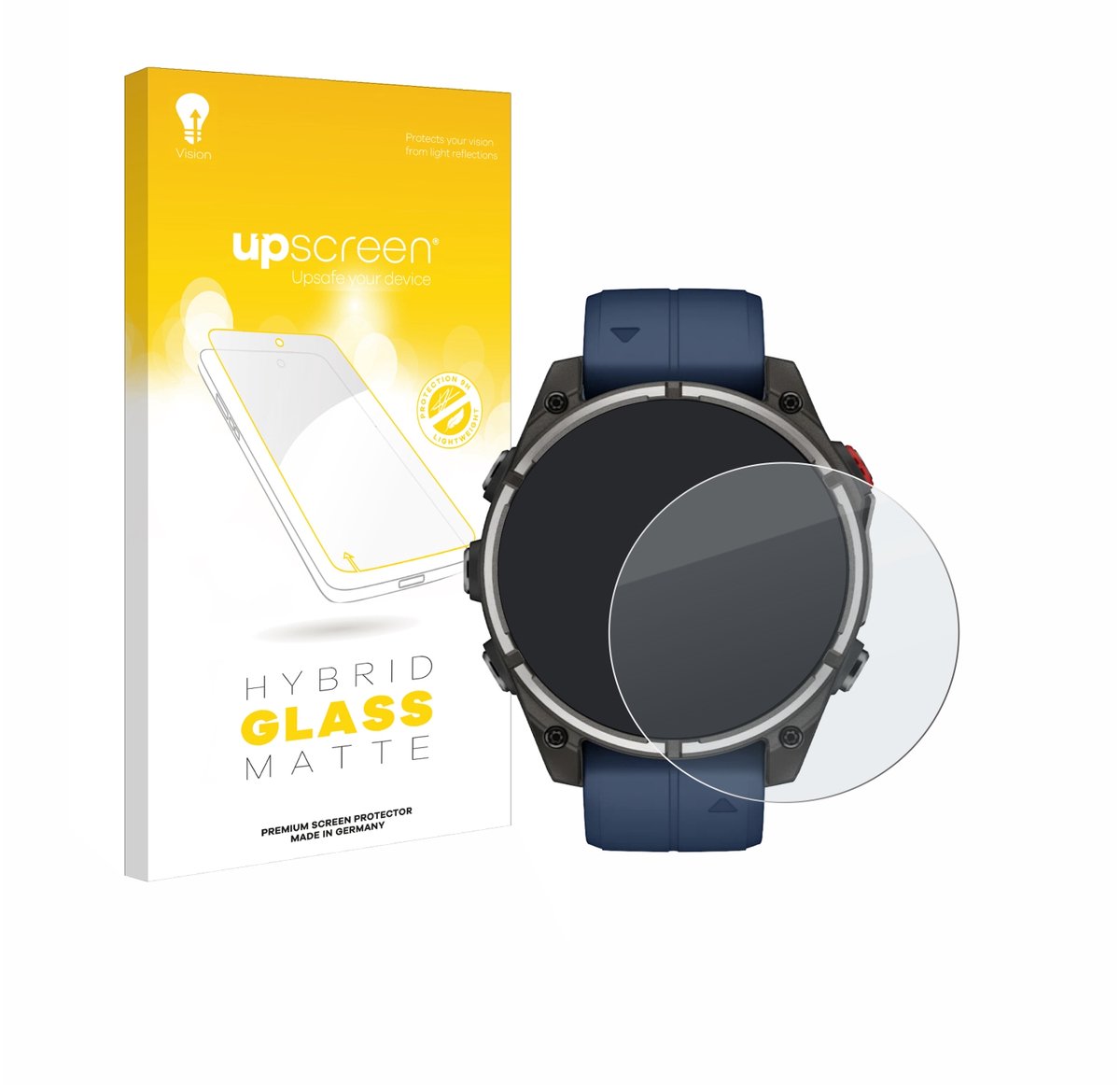 upscreen - Screenprotector voor Garmin quatix 8 Pro (47 mm) - Folie Beschermfolie Beschermglas matte
