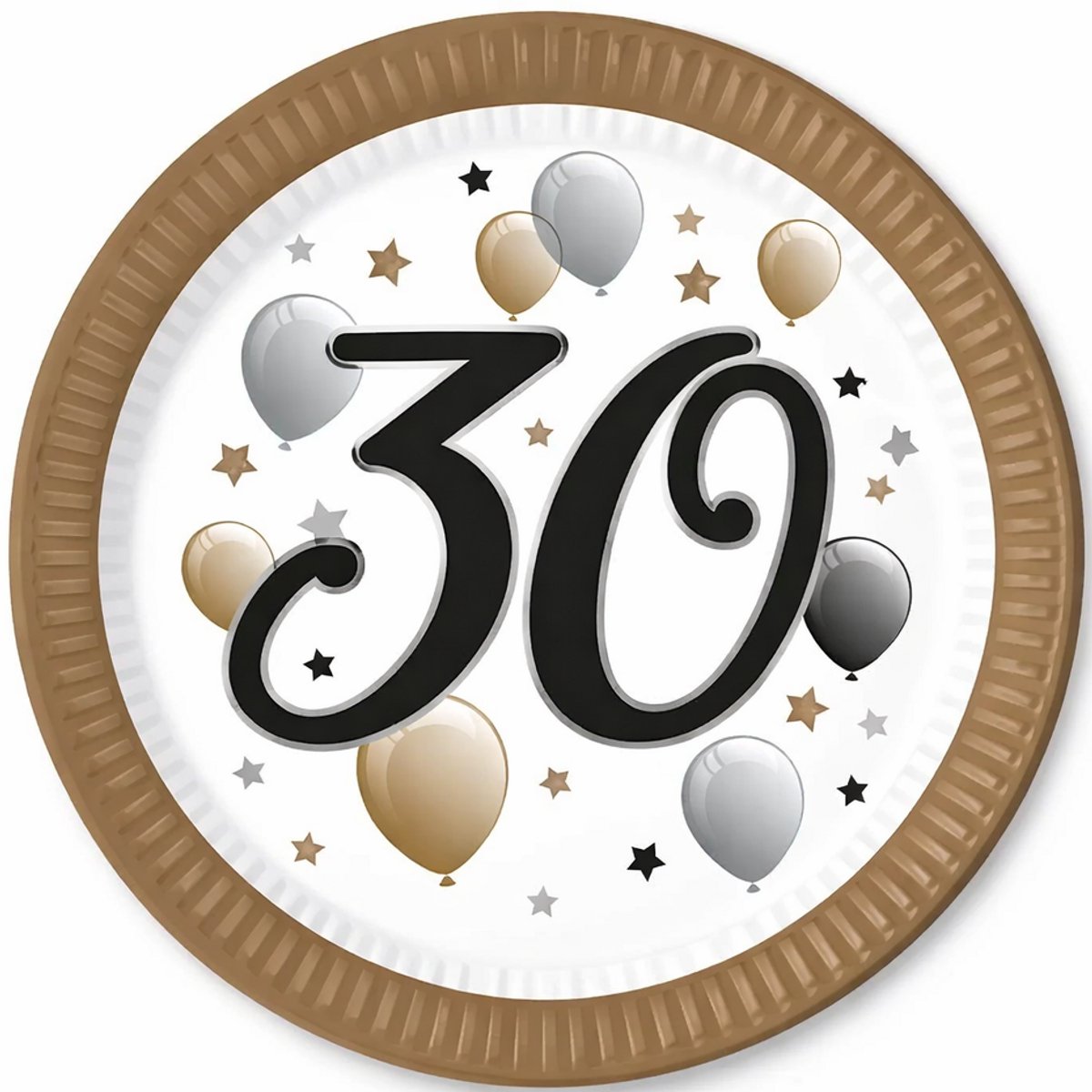 Happy Birthday Milestone Happy Birthday 30 Paper Plate 8 pcs 23 cm FSC