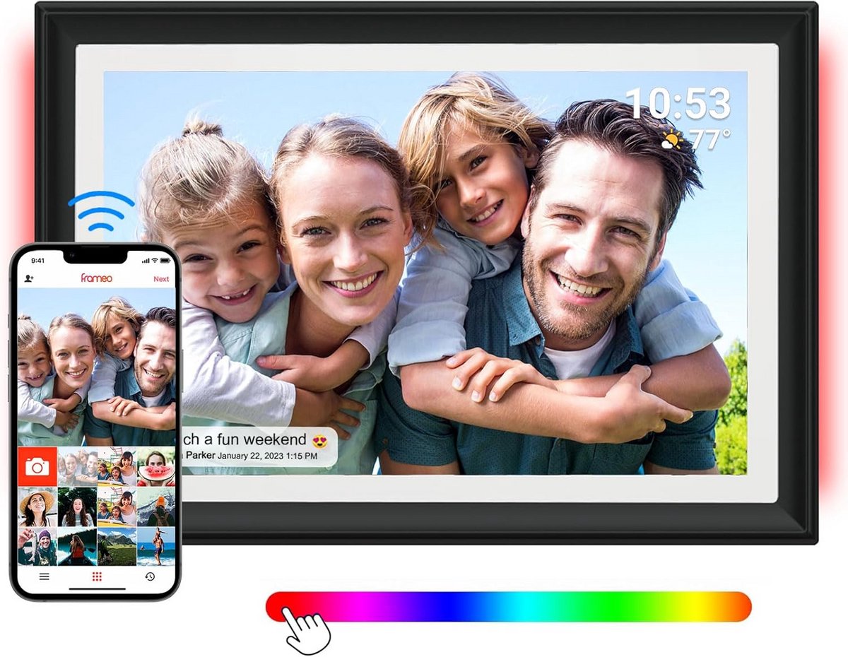 Digitale Wifi Fotolijst 10.1 Inch HD Touchscreen - 32GB Geheugen - Foto's Delen Via App