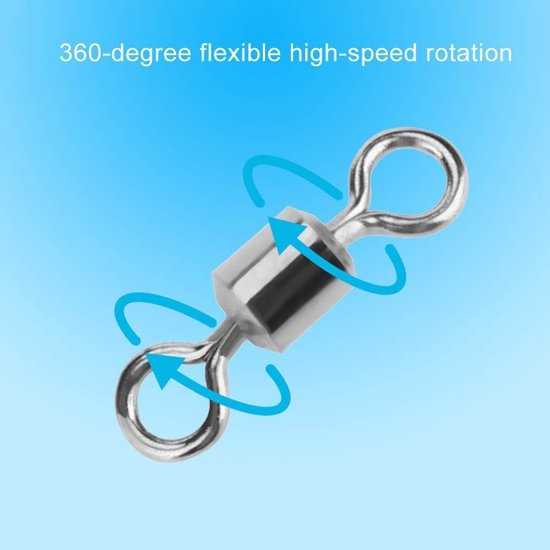 Vissen Swivel Set - 210 Stuks Roestvrij Staal - Viswartel Snap Lager - Wartelaansluiting - Vistentoeslagen van VISSEN — afbeelding 3