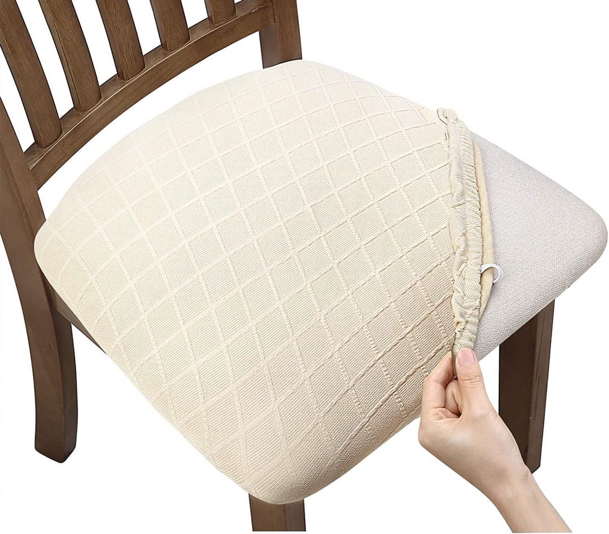 Set van 4 of 6 Stretch Stoelhoezen Waterdicht en Afneembaar voor Eetkamerstoelen
