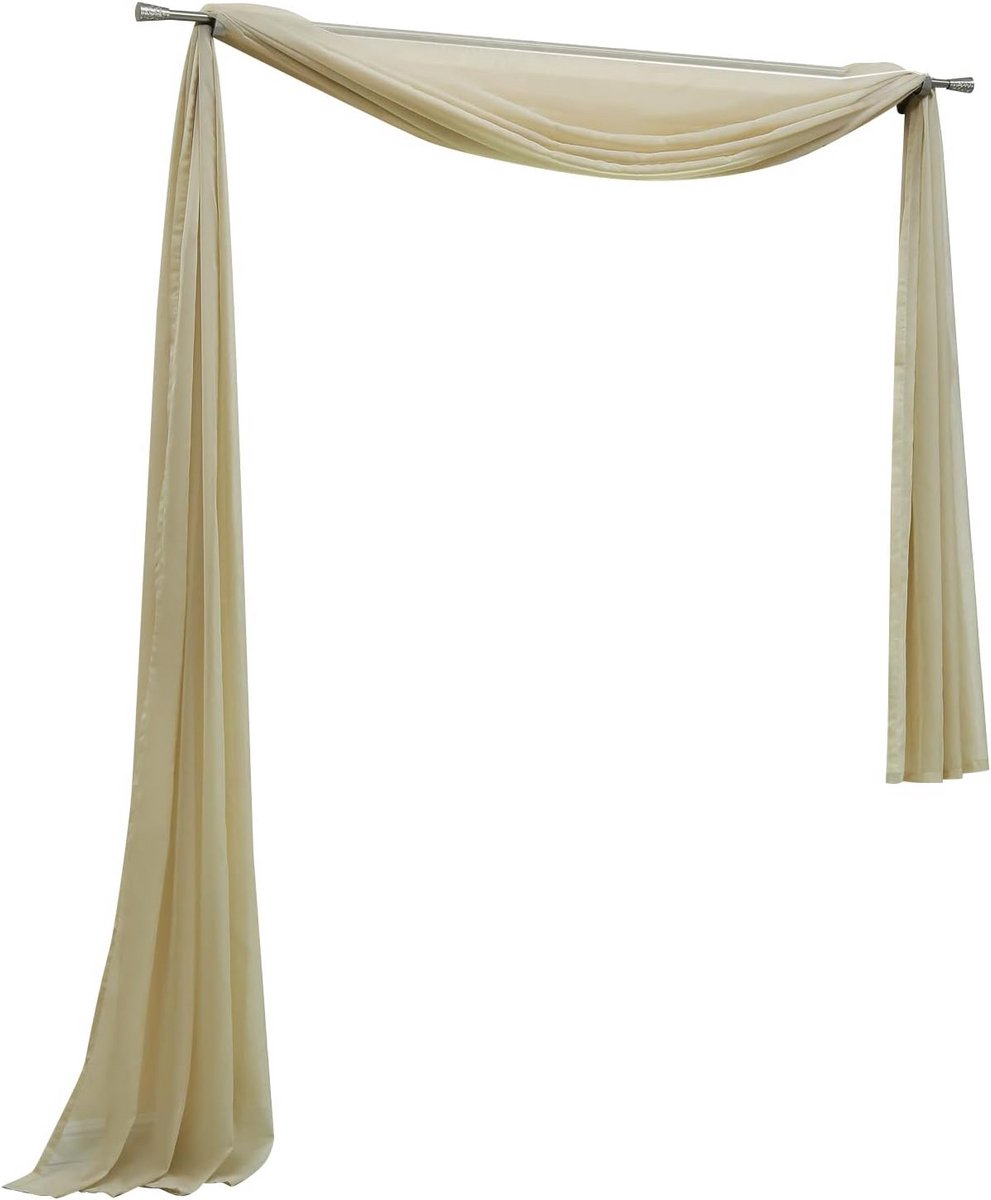 Transparante Voile Gordijnen Zandkleur - Lichtdoorlatend en Decoratief Gordijn