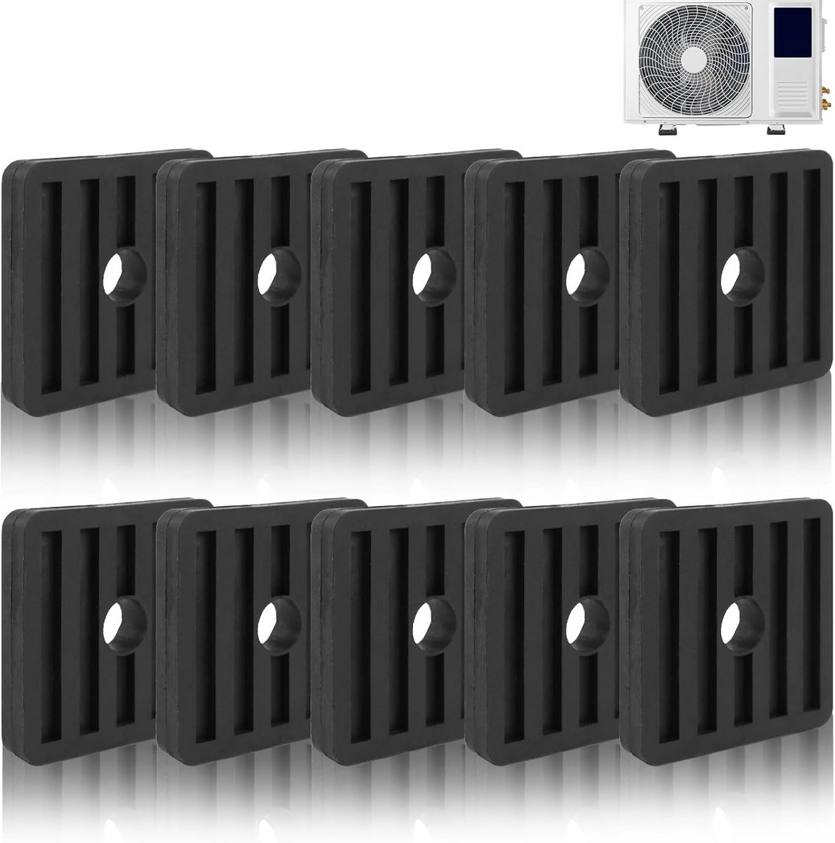 Set van 12 Trillingsdempers Rubber voor Airconditioning en Warmtepomp Montage