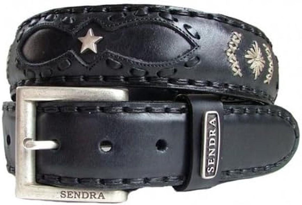 Heren leren riem met gevlochten details en gesp