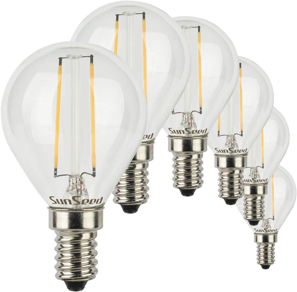 Set van 6 Golfbal LED Lampen E14 3W Vervangt 32W Warm Wit Licht
