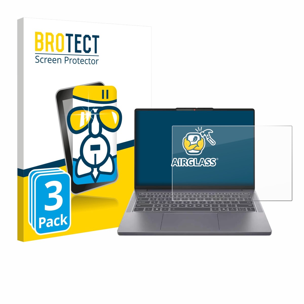 Screenprotector 3 Stuks voor Lenovo IdeaPad Slim 3i Gen 10 14" Beschermglas transparant