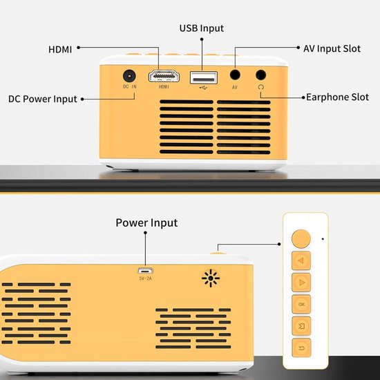 Mini Prijector Draagbare Mini Projector voor Buiten en Binnen - HD Beeldkwaliteit | bol