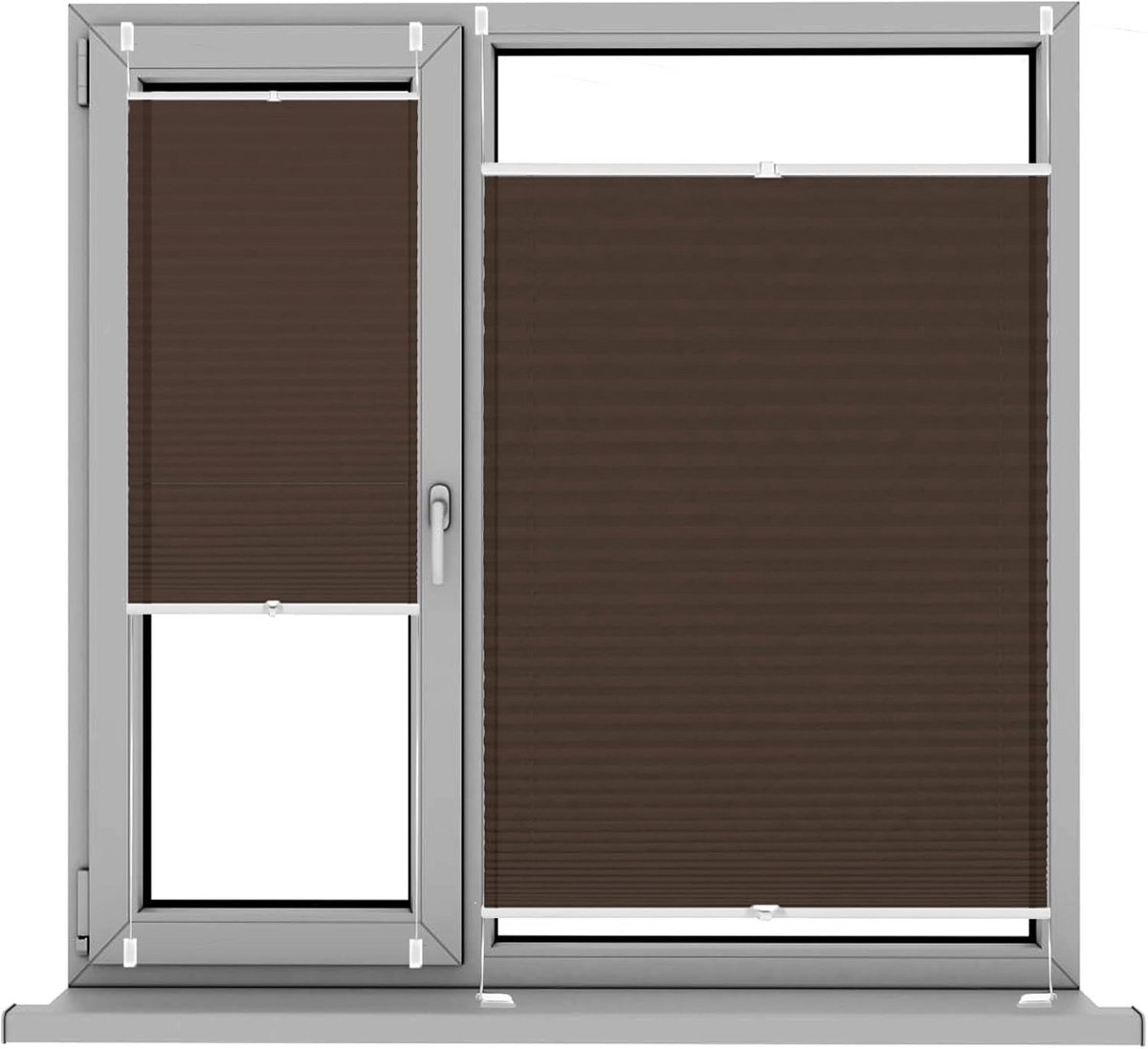 Verduisterend Plisségordijn Taupe 45x200 cm - Zonwering Zonder Boren voor Raam en Deur