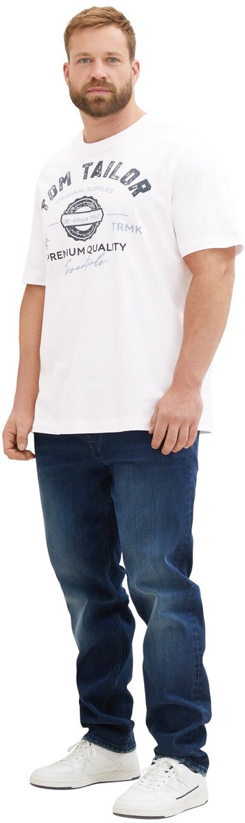 Tom Tailor - Plus Size - T-shirt met logo-print - Maat 3XL - White