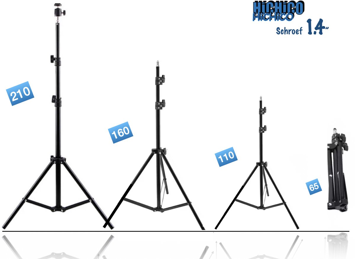 Light Stand Fotografie Draagbare Statief Met 1/4 Schroef Voor Softbox Led Ring Licht Telefoon Camera Laser Niveau Projector HiCHiCO®