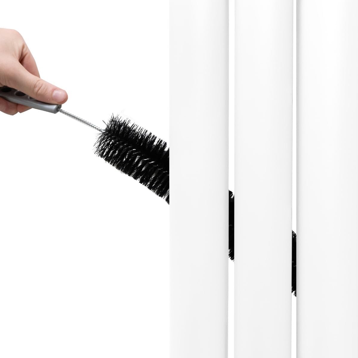 Ovale Paneelradiator met Spiegel 180x38cm Verticaal Dubbele Kolom Wit - Designer Wandverwarming voor Woonkamer en Keuken