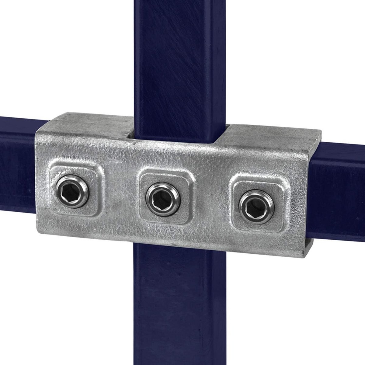 Vierkante Buiskoppeling Kruisstuk in 1 Vlak Gietijzer Gegalvaniseerd 40x40 mm