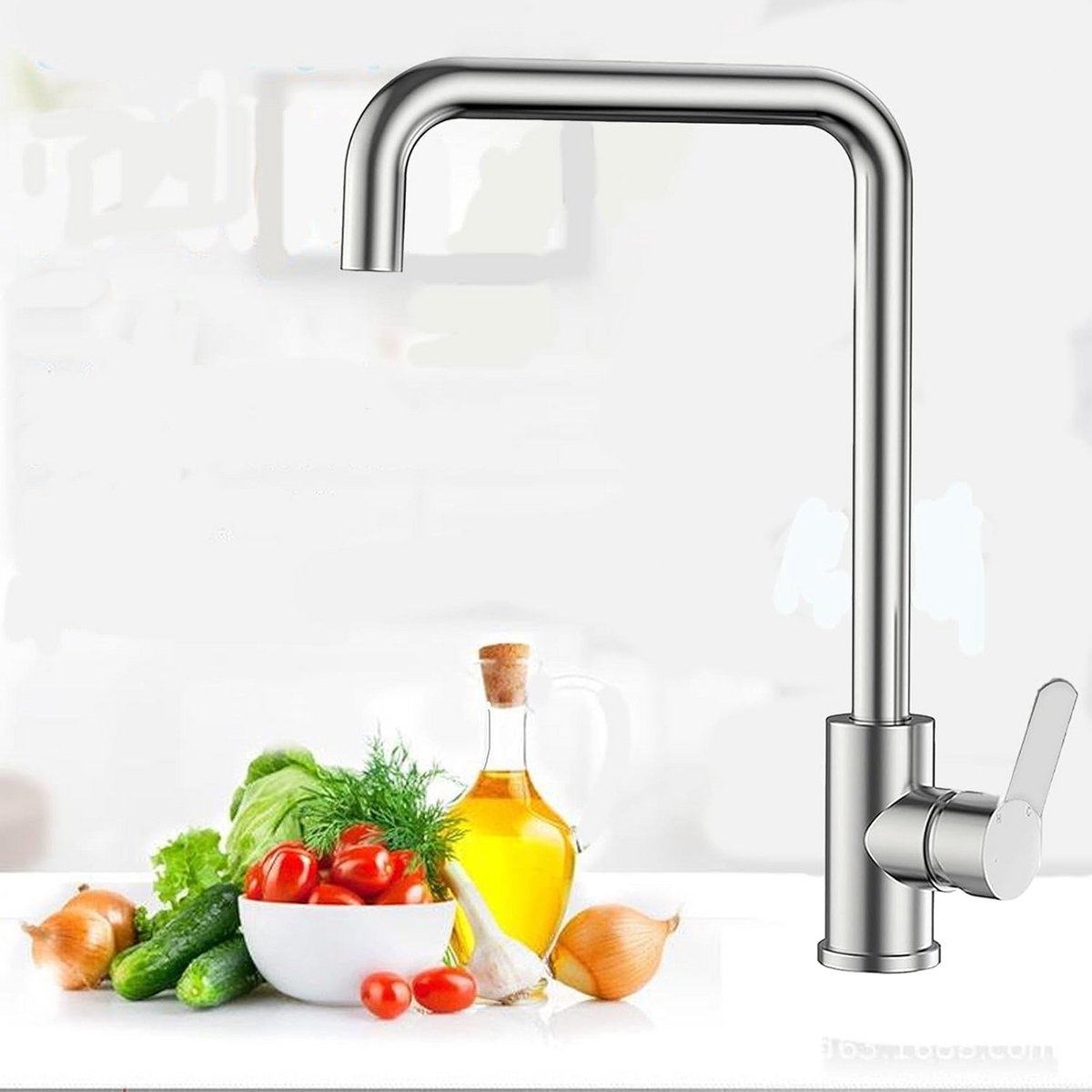 360 Graden Draaibare Keukenkraan RVS Mengkraan voor Warm en Koud Water