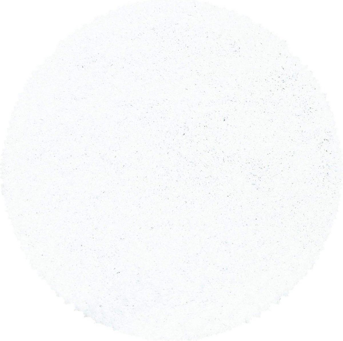 Rond Hoogpolig Vloerkleed Effen Wit - Tijdloos Design voor Woonkamer en Eetkamer, 80 cm, G