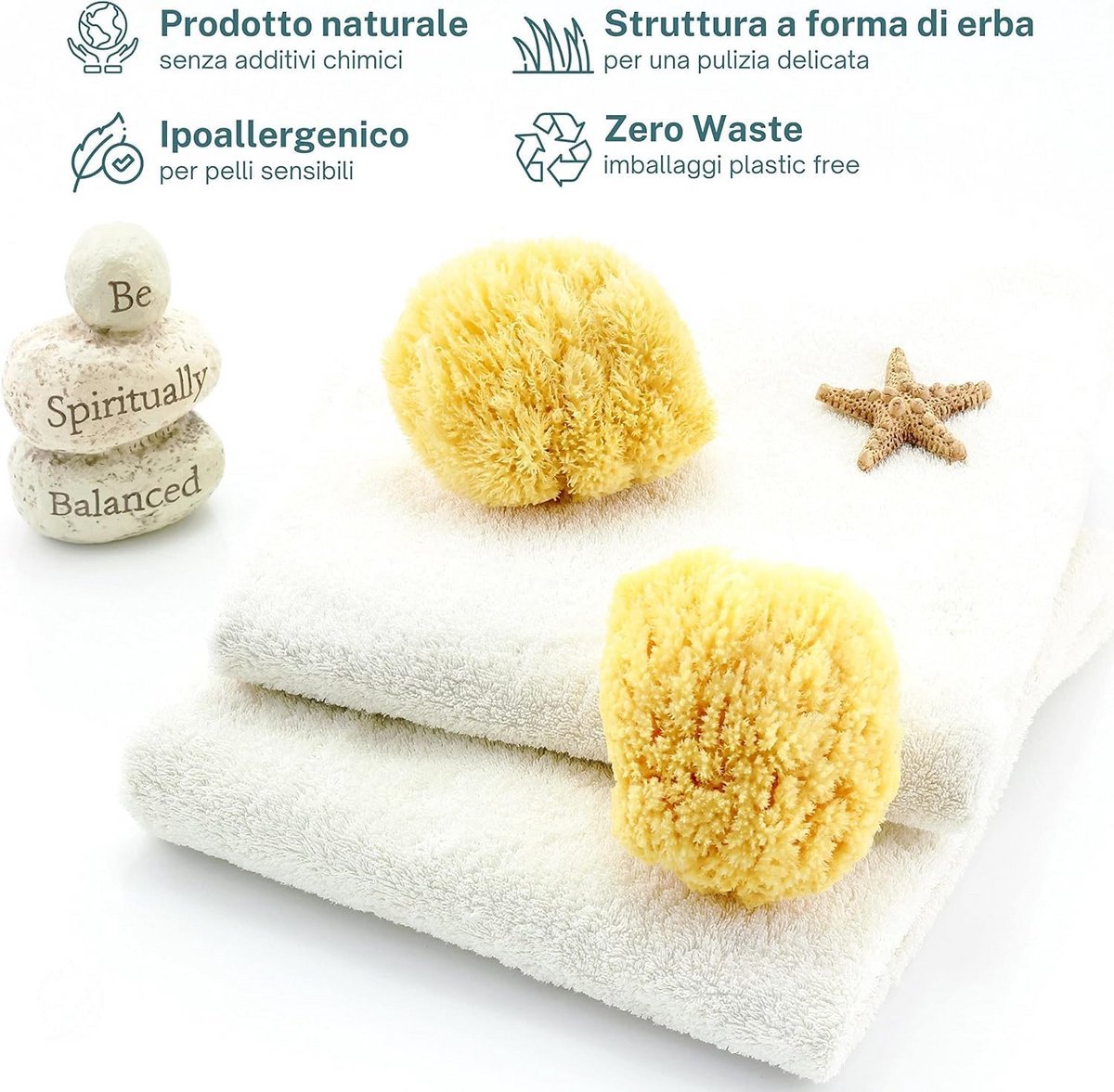 Natuurlijke mediterrane spons voor lichaamsverzorging, 16-18 cm