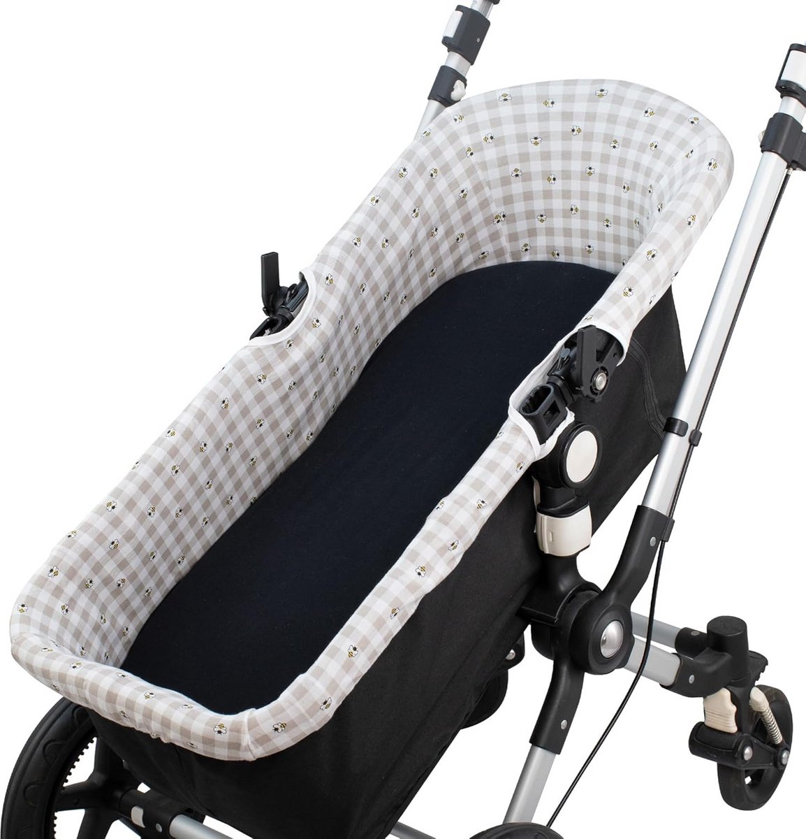 Wagenbekleder Jersey Katoen Picnic Vichy – Universele Babykuip Bekleding Ademend
