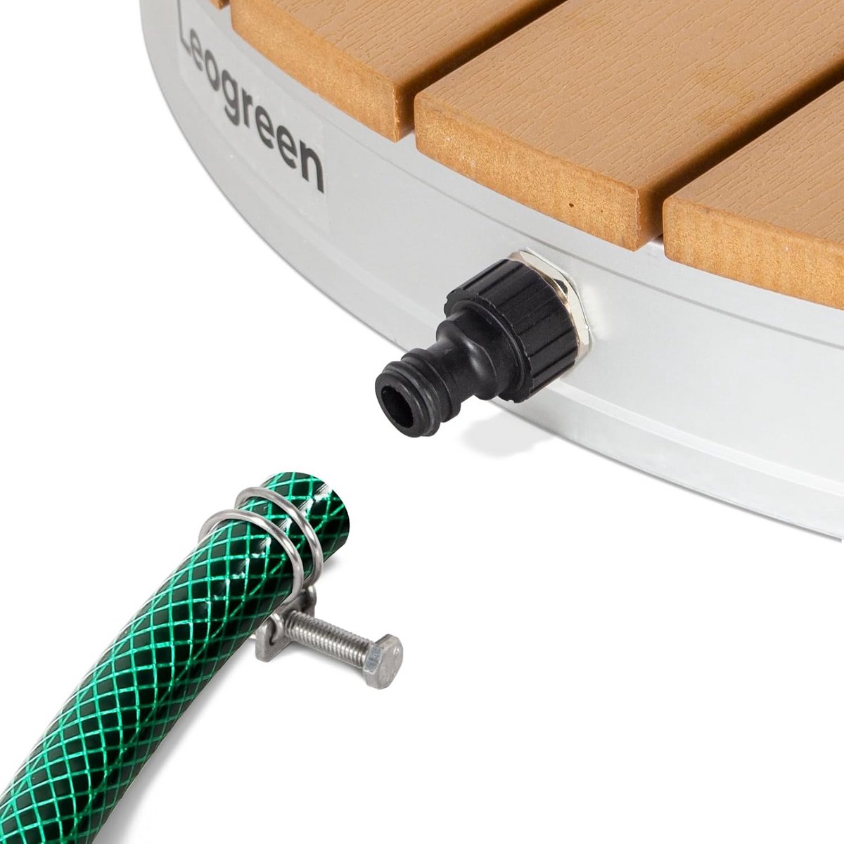 Draagbare Buitendouche met Houten Afwerking voor Zwembad en Camping thumbnail 3