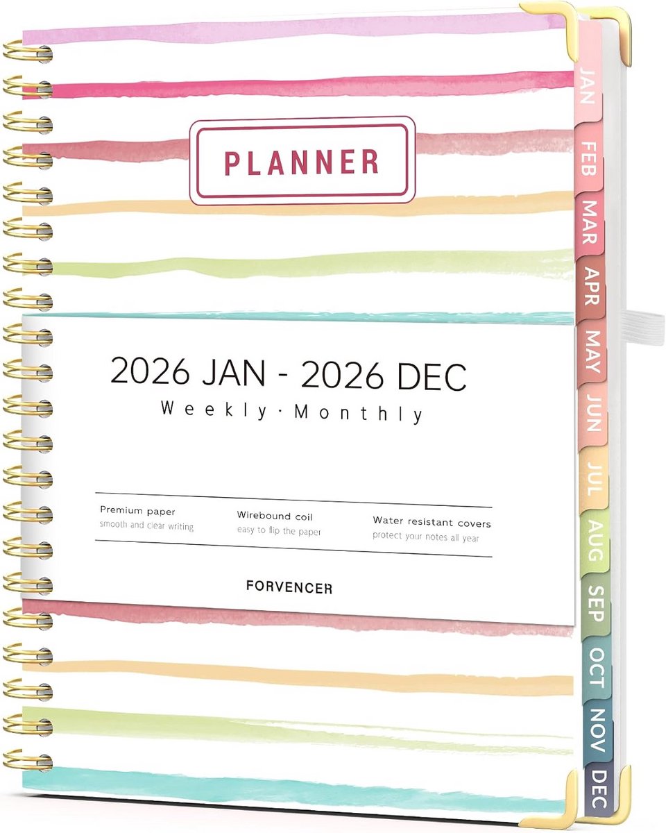 Studieplanner Maand & Weekoverzicht 2025-2026 - Academisch Jaar Planner met Tabs, Hardcover A4