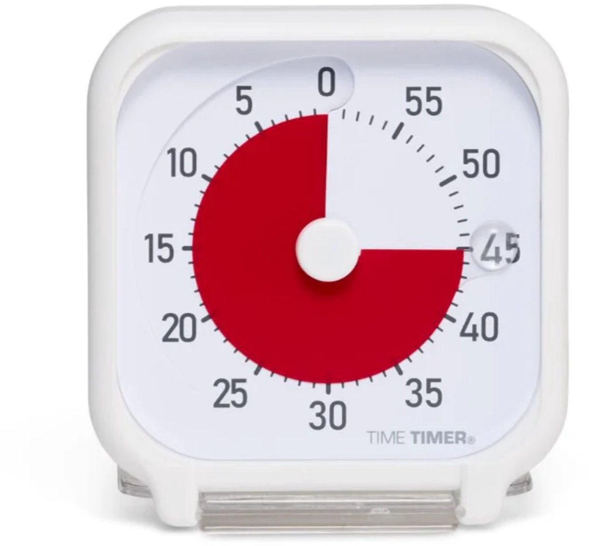 Time Timer® Original Small/Pocket - visuele countdown timer small - 60 minuten - wit met rode schijf