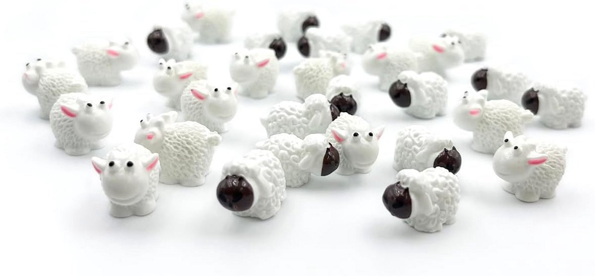 30 Stuks Miniatuur Schapen Beeldjes Hars Decoratie voor Sprookjestuin en Diorama