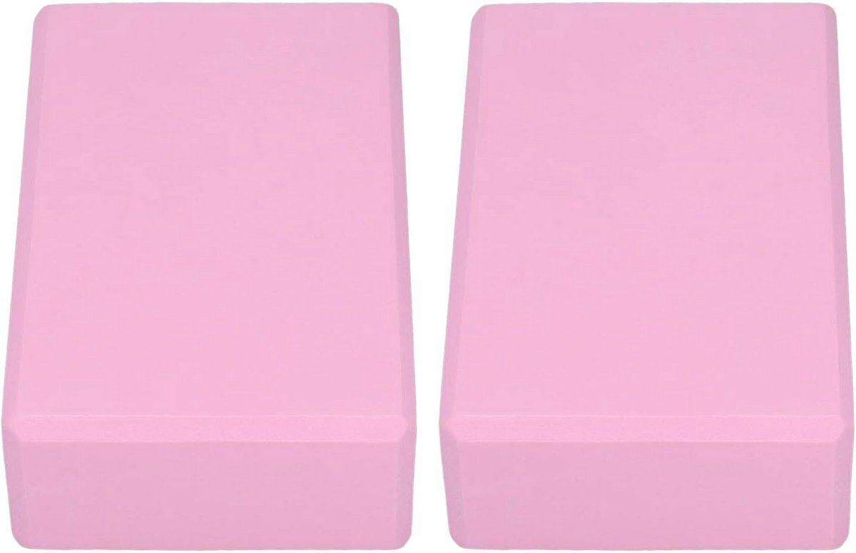Set van 2 Roze Yoga Blokken - Schuin Schuim voor Stabiliteit bij Yoga en Pilates